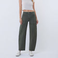 Grüne Barrel Leg Jeans