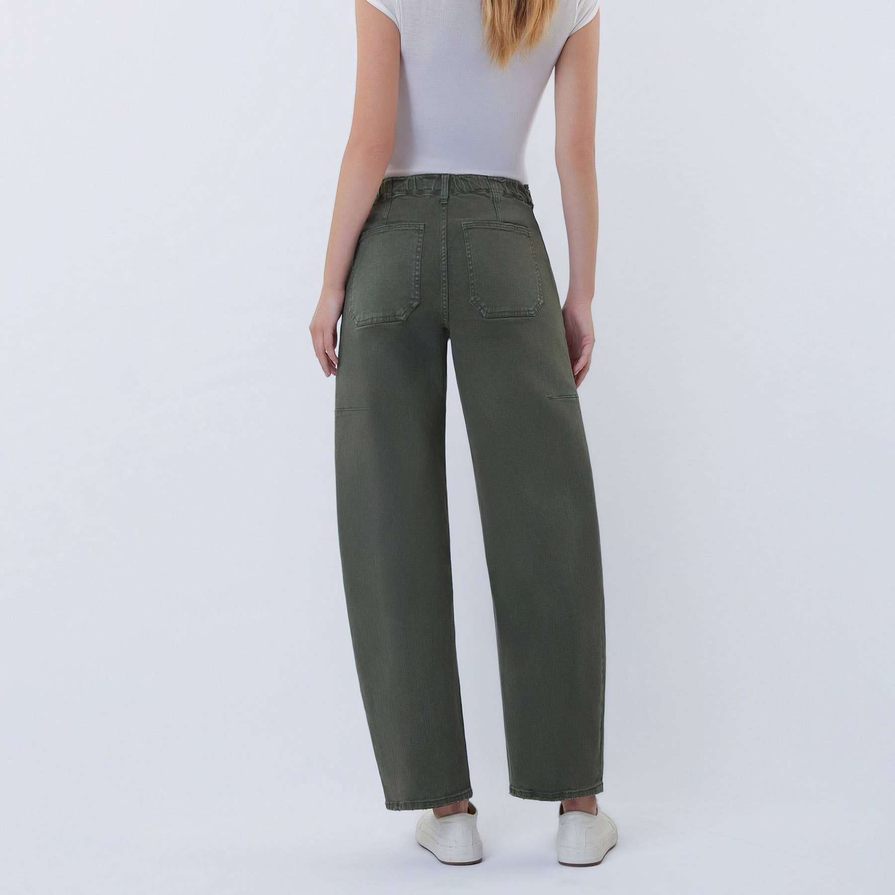 Grüne Barrel Leg Jeans