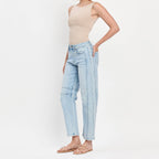 High Waist Jeans Mit Barrel Leg Und Heller Waschung
