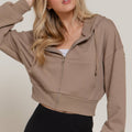Kapuzenjacke aus French Terry mit Reißverschluss und langen Ärmeln