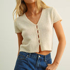 Stricktop mit Kappenärmeln