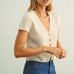 Stricktop mit Kappenärmeln
