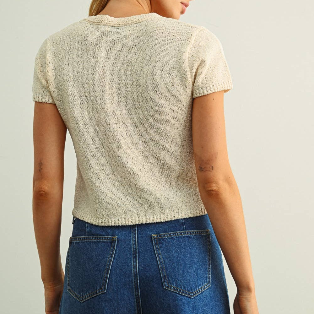 Stricktop mit Kappenärmeln